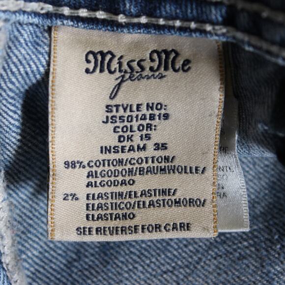Miss Me Jeans Women's 31x34 Blue Bootcut Flap Pockets Contrast Stitch - Picture 9 of 9